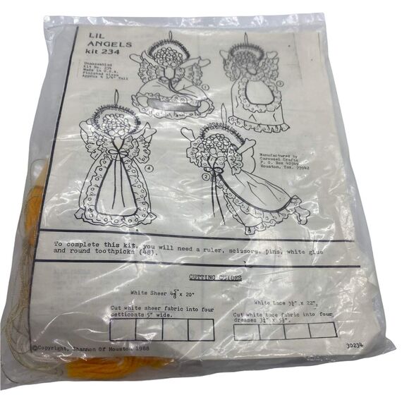 Vintage Arts and Crafts Ornament Kit Patterns  Snowman Needle work & Lil Angel - Picture 4 of 5